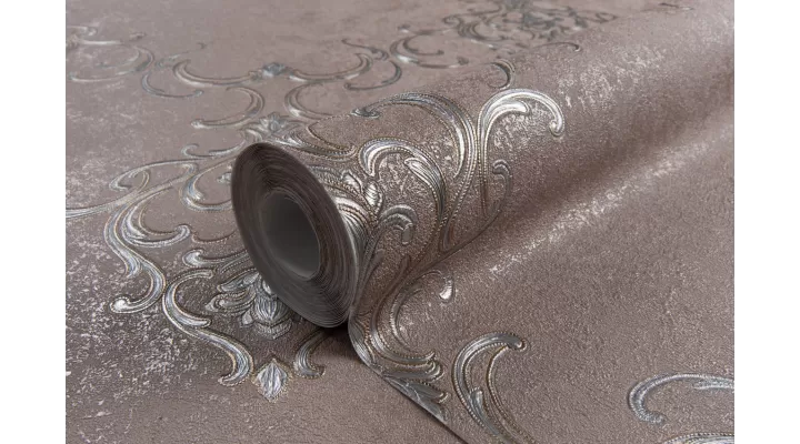 Hot Embossed wallpaper on Non-Woven Base Vinil Persia PVIP 7-0874 Silver-Brown 10,05 x 1,06 m