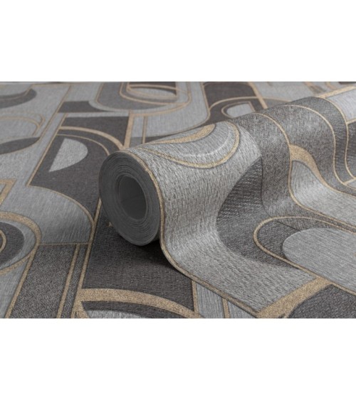 Hot Embossed wallpaper on Non-Woven Base Vinil Lion TFSH 5-1432 Gray-Black 10,05 x 1,06 m