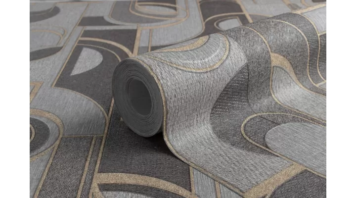 Hot Embossed wallpaper on Non-Woven Base Vinil Lion TFSH 5-1432 Gray-Black 10,05 x 1,06 m