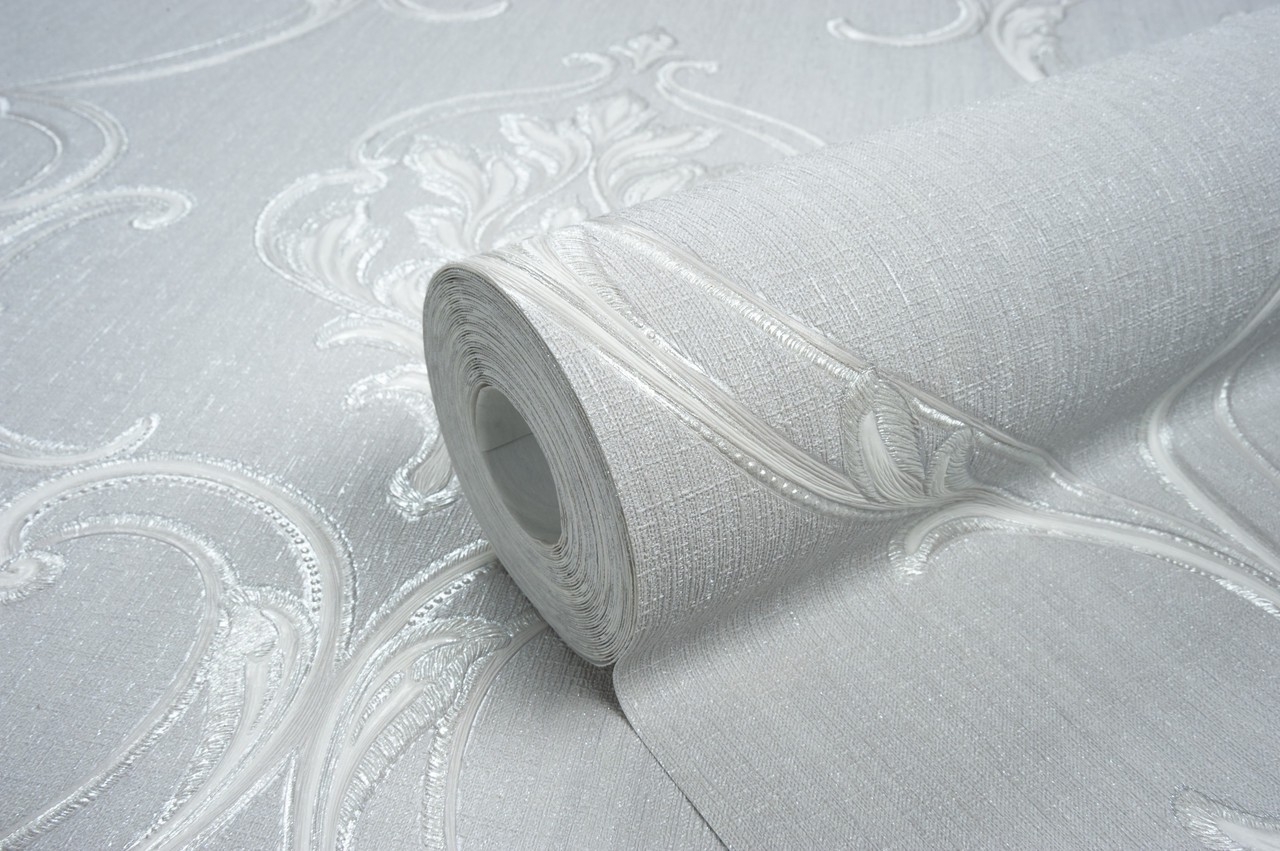 Hot Embossed wallpaper on Non-Woven Base Vinil Vensan PVIP 6-1571 Gray 10,05 x 1,06 m