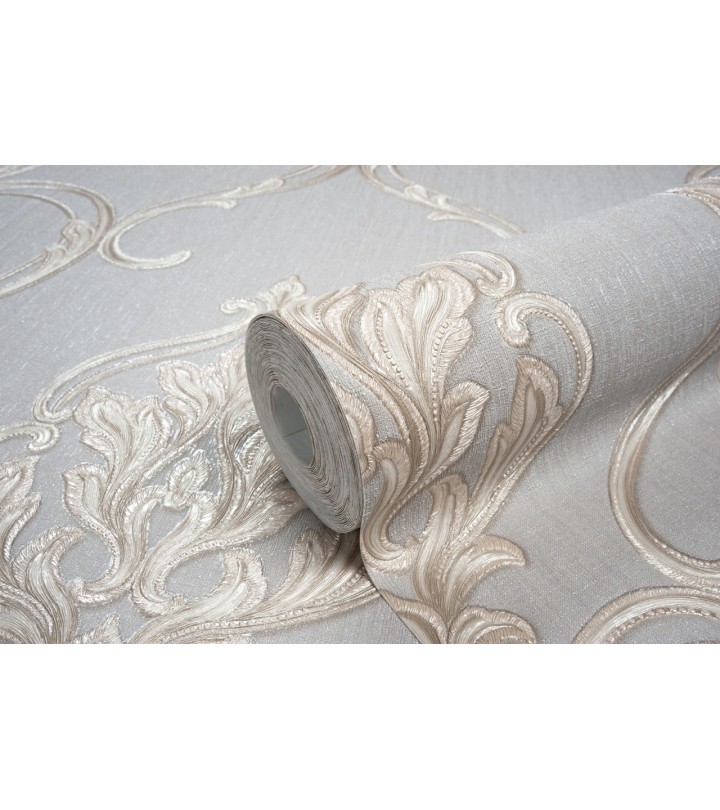 Hot Embossed wallpaper on Non-Woven Base Vinil Vensan PVIP 7-1571 Gray-Brown 10,05 x 1,06 m