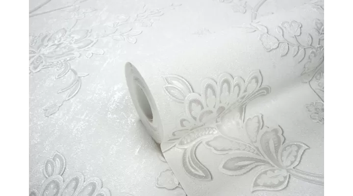 Hot Embossed wallpaper on Non-Woven Base Vinil Alanya PVIP 1-1572 White 10,05 x 1,06 m