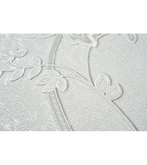 Hot Embossed wallpaper on Non-Woven Base Vinil Alanya PVIP 1-1572 White 10,05 x 1,06 m