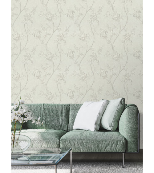 Hot Embossed wallpaper on Non-Woven Base Vinil Alanya PVIP 2-1572 White 10,05 x 1,06 m