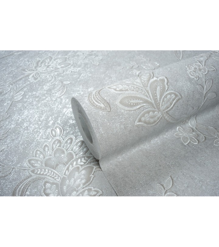 Hot Embossed wallpaper on Non-Woven Base Vinil Alanya PVIP 5-1572 Light-Gray 10,05 x 1,06 m