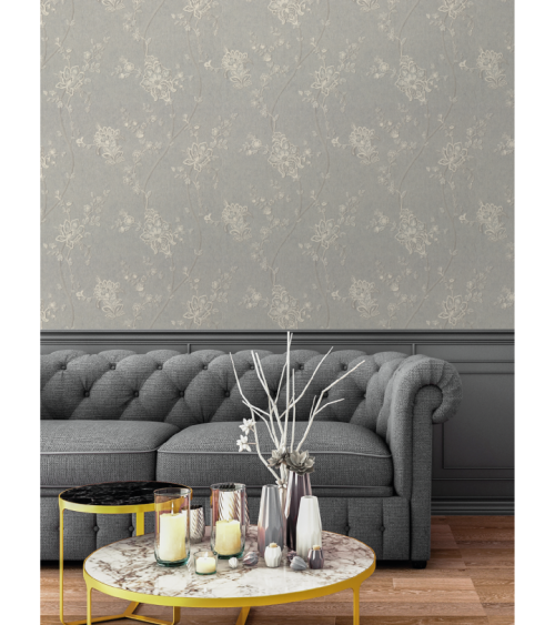 Hot Embossed wallpaper on Non-Woven Base Vinil Alanya PVIP 5-1572 Light-Gray 10,05 x 1,06 m