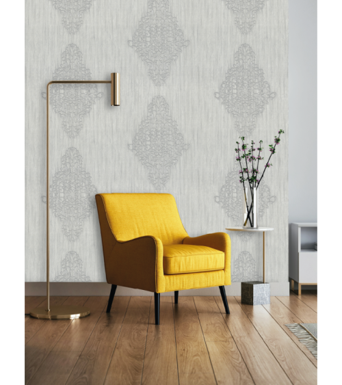 Hot Embossed wallpaper on Non-Woven Base Vinil Irene TFSH 2-1436 White 10,05 x 1,06 m