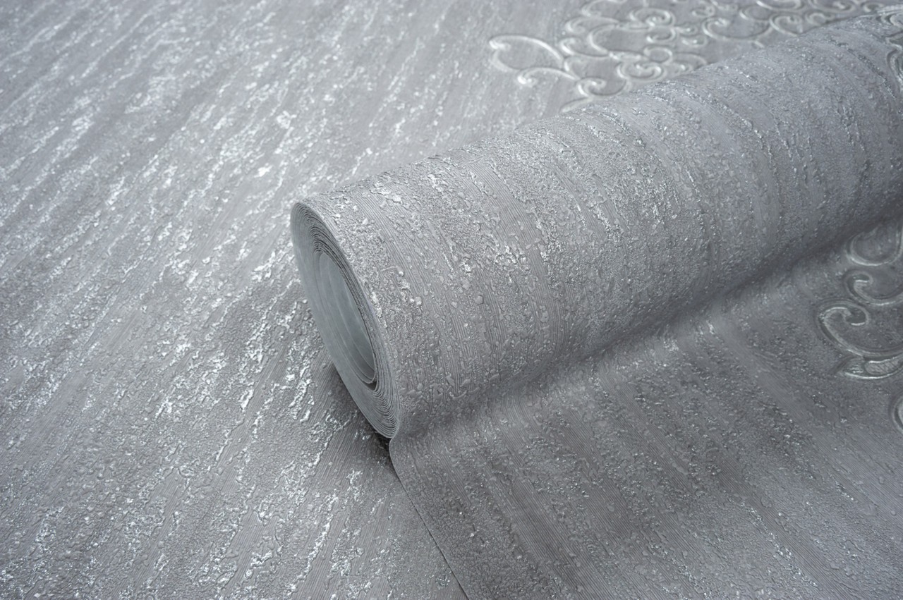 Hot Embossed wallpaper on Non-Woven Base Vinil Irene TFSH 6-1436 Gray2 10,05 x 1,06 m