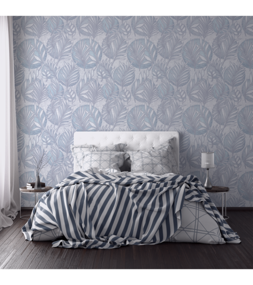 Vinyl Foam wallpaper on non-woven base Vinil Fern DHV-1591/1 Light-Gray 10,05 x 1,06 m