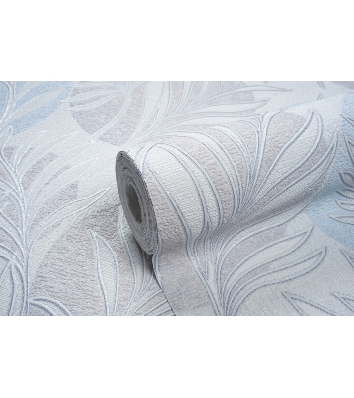 Vinyl Foam wallpaper on non-woven base Vinil Fern DHV-1591/2 Gray Blue 10,05 x 1,06 m