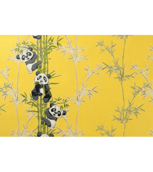 Vinyl Foam wallpaper on non-woven base Vinil Pandas KFP 4-1517 Yellow 10,05 x 0,53 m