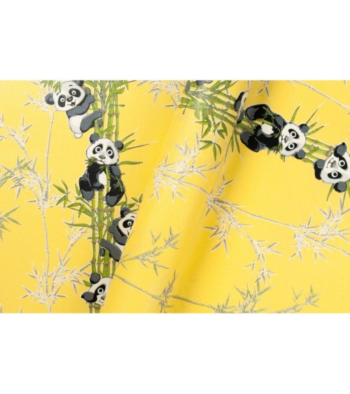 Vinyl Foam wallpaper on non-woven base Vinil Pandas KFP 4-1517 Yellow 10,05 x 0,53 m