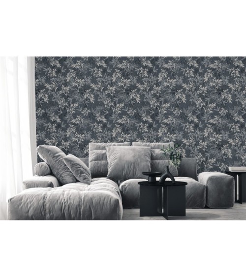 Vinyl Foam wallpaper on non-woven base Vinil Cashmere DHV-1594/6 Dark Gray 10,05 x 1,06 m