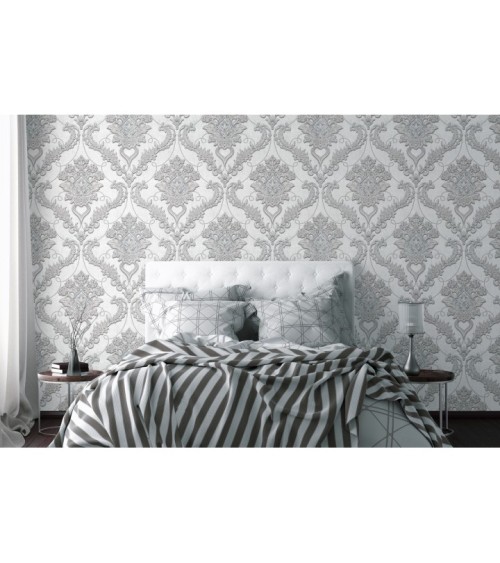 Vinyl Foam wallpaper on non-woven base Vinil Avery DHV-1593/1 Gray-Beige 10,05 x 1,06 m