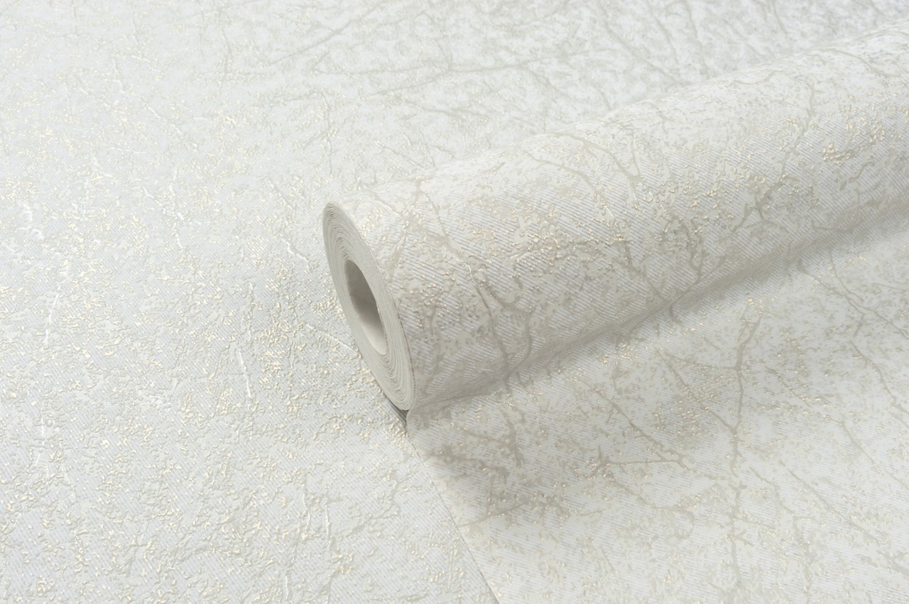 Vinyl Foam wallpaper on non-woven base Vinil Klein  DHS-1412/1 White-Golden-Pearl 10,05 x 1,06 m