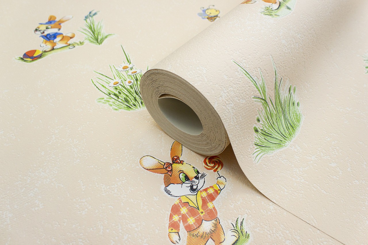 Vinyl Foam wallpaper on paper backing Vinil Bunnies WKS 1-1337 Pearch 10,05 x 0,53 m