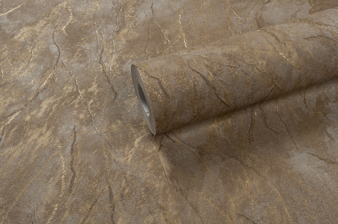 Hot Embossed wallpaper on Non-Woven Base Vinil Arona TFSH9-1279 Golden-Olive 10,05 x 1,06 m