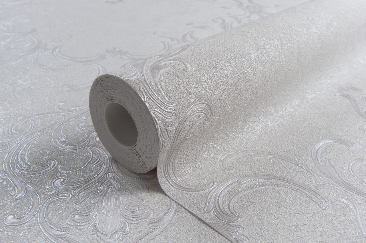 Hot Embossed wallpaper on Non-Woven Base Vinil Persia PVIP 1-0874 White 10,05 x 1,06 m