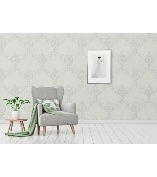 Hot Embossed wallpaper on Non-Woven Base Vinil Persia PVIP 1-0874 White 10,05 x 1,06 m