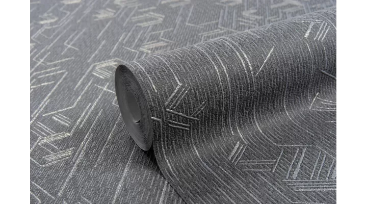 Vinyl Foam wallpaper on non-woven base Vinil Shamani  DHS-1478/5 Black 10,05 x 1,06 m