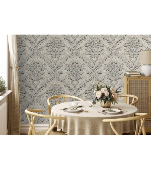 Vinyl Foam wallpaper on non-woven base Vinil Avery DHV-1593/3 Warm-Beige 10,05 x 1,06 m