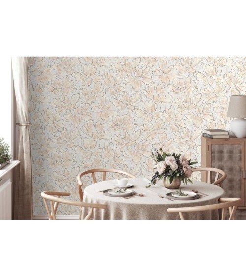 Vinyl Foam wallpaper on non-woven base Vinil Pure DHL-1652/2 Gray-Beige (1,06С…10,05 m)