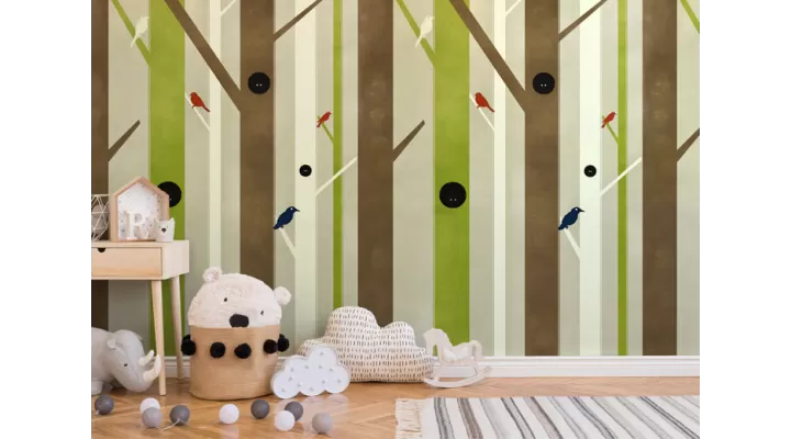 Wall Mural "Trees&birds" buy with delivery