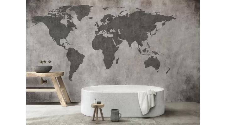 Wall Mural "Concrete World Map" buy with delivery