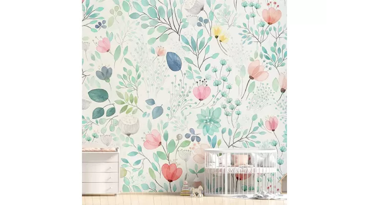 Wall Mural "Flowers watercolor" buy with delivery in Ukraine in the Luxury Textile store