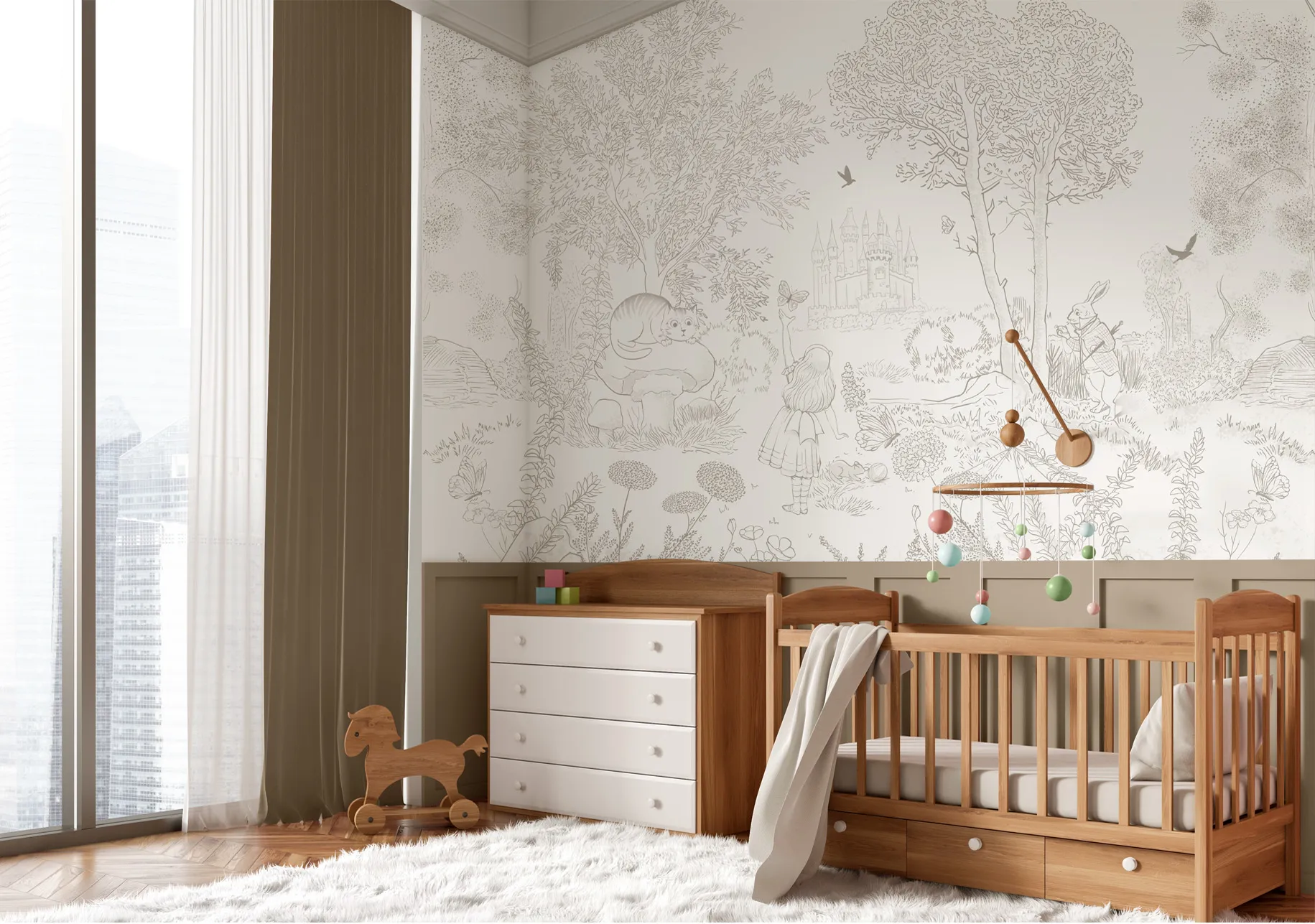 Alice Wallpaper - Magical Wonderland Design for Kids' Rooms | Art Vision Decor