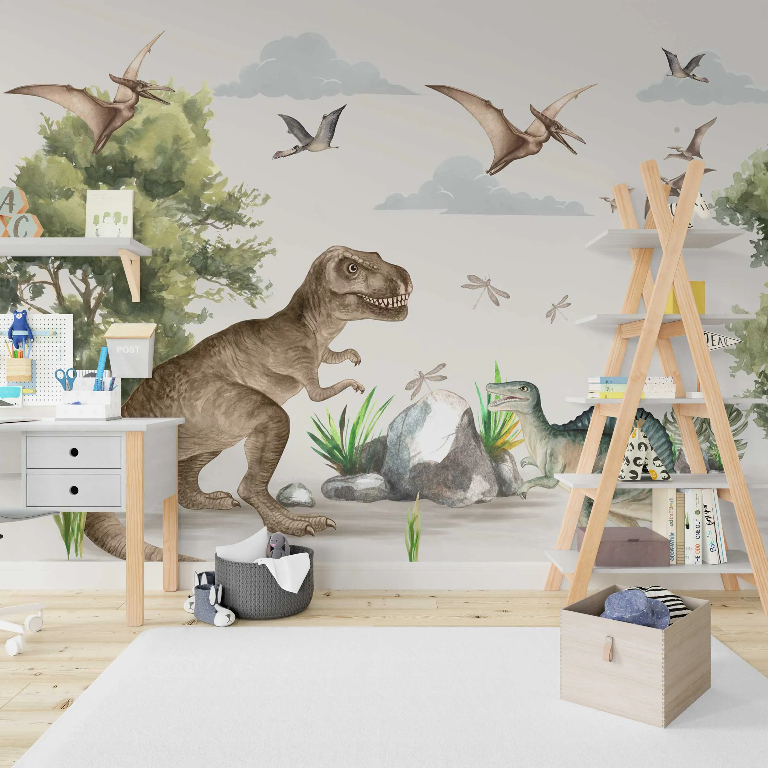 Jurassic Kingdom Dinosaur Wallpaper | Prehistoric Adventure Mural