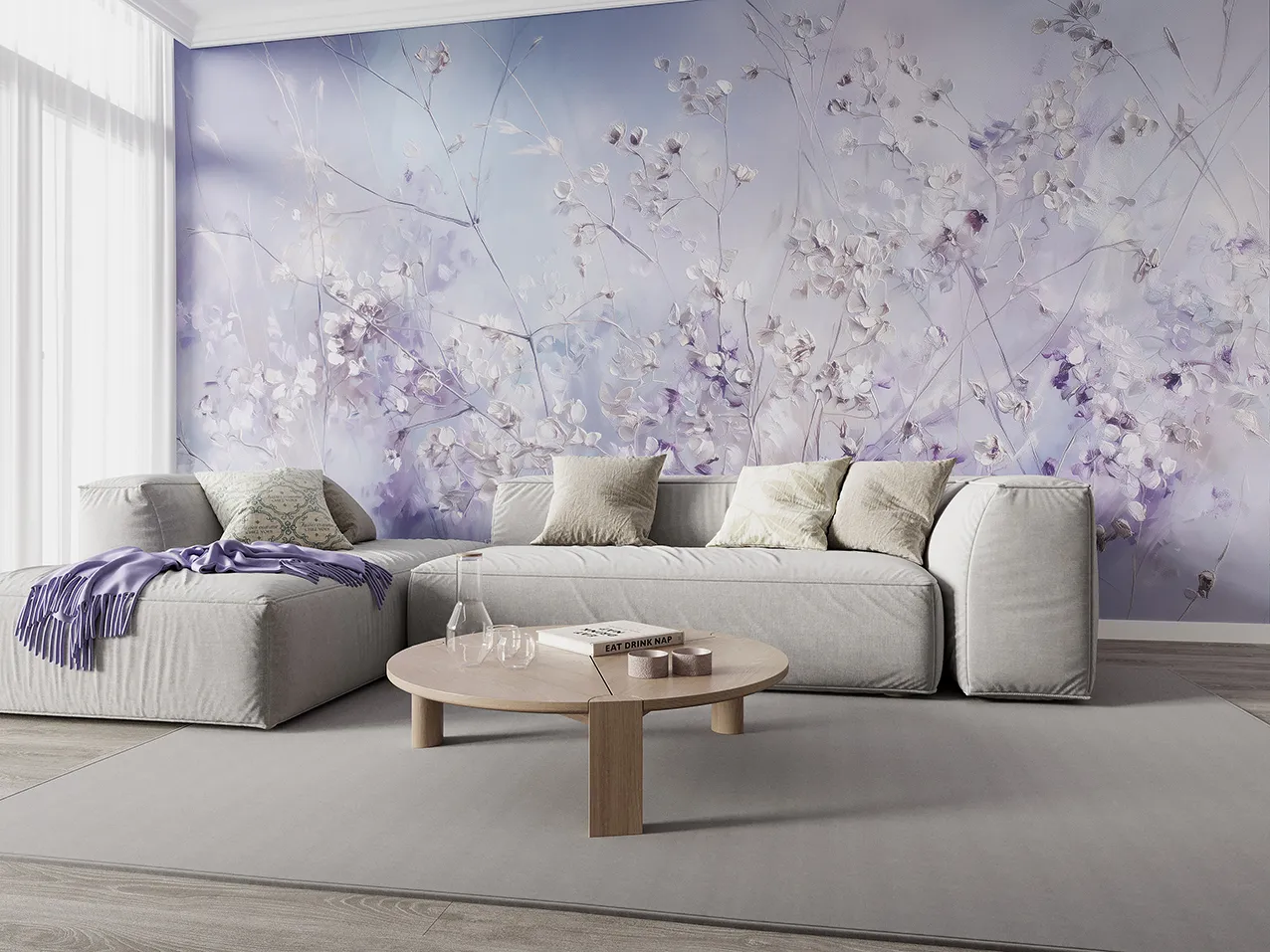 Lunaria – Pastel Dried Flower Wallpaper Mural | Art Vision Decor