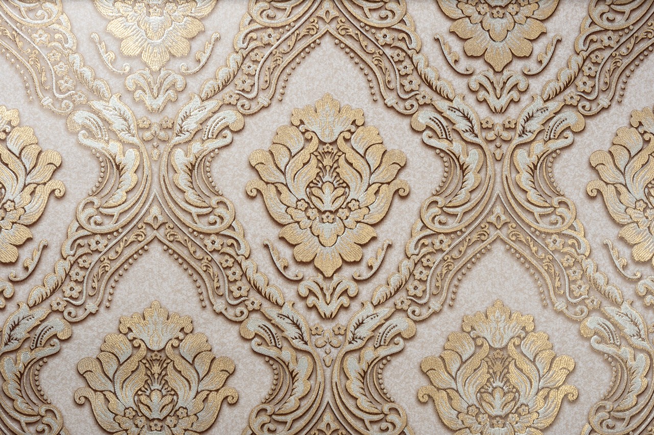 Vinyl Foam wallpaper on non-woven base Vinil Charlotte DHV-1196/1 Light Gold Silver 10,05 x 1,06
