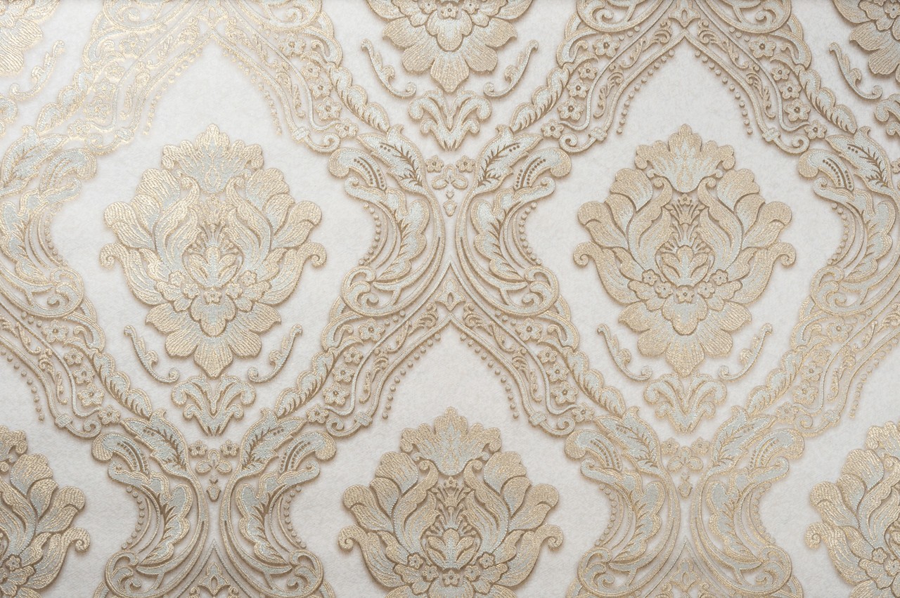 Vinyl Foam wallpaper on non-woven base Vinil CHARLOTTE DHV-1196/2 Pearl Gold Silver 10,05 x 1,06