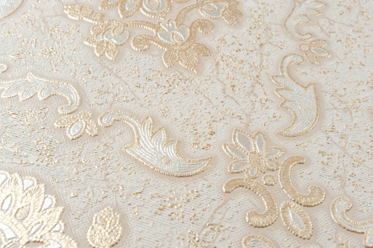 Vinyl Foam wallpaper on non-woven base Vinil Klein  DHS-1413/2 Light Gold 10,05 x 1,06 m
