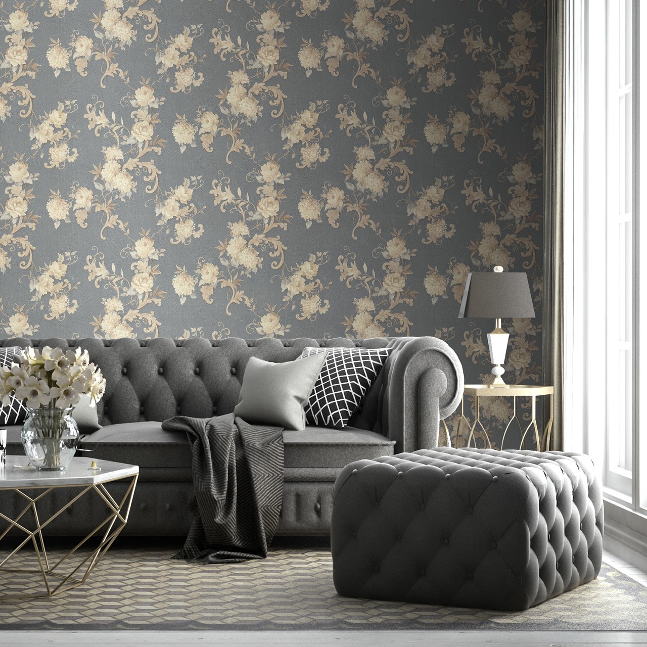 Hot Embossed wallpaper on Non-Woven Base Vinil Agava SHT 2-1405 Light Rose 10,05 x 1,06 m