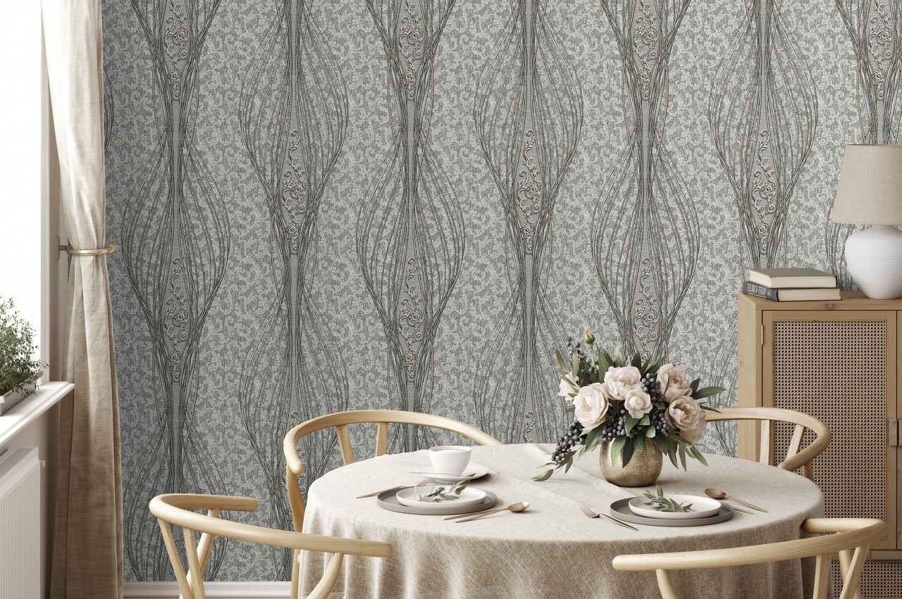 Vinyl Foam wallpaper on non-woven base Vinil Italy  DHS-1322/1 Golden Brown 10,05 x 1,06 m