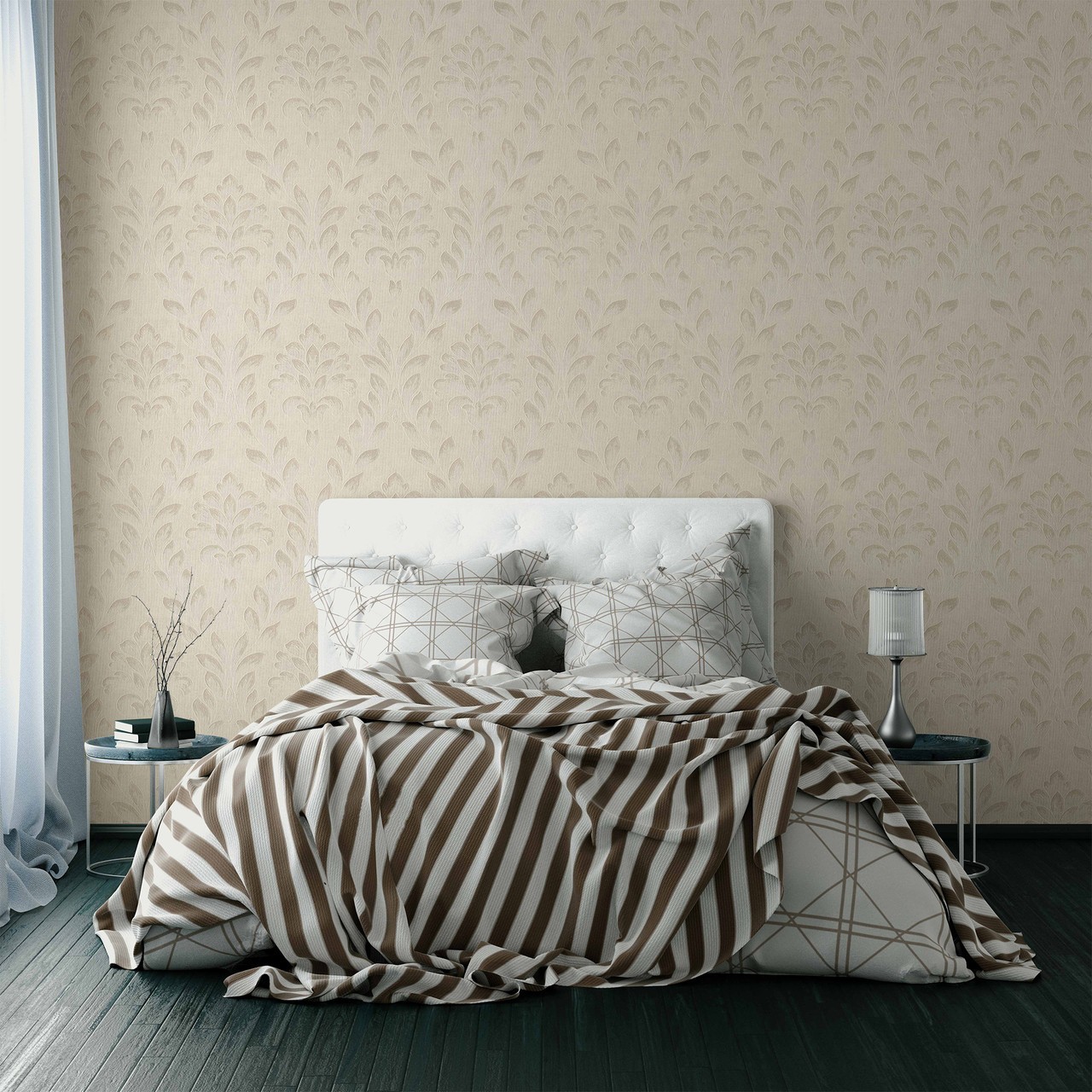 Hot Embossed wallpaper on Non-Woven Base Vinil Rima TFSH 1-1435 Light-Gray 10,05 x 1,06 m