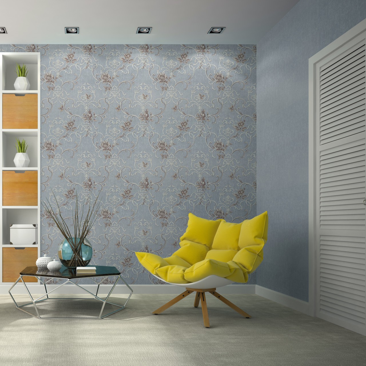 Vinyl Foam wallpaper on non-woven base Vinil Donna  DHS-1460/4 Olive 10,05 x 1,06 m