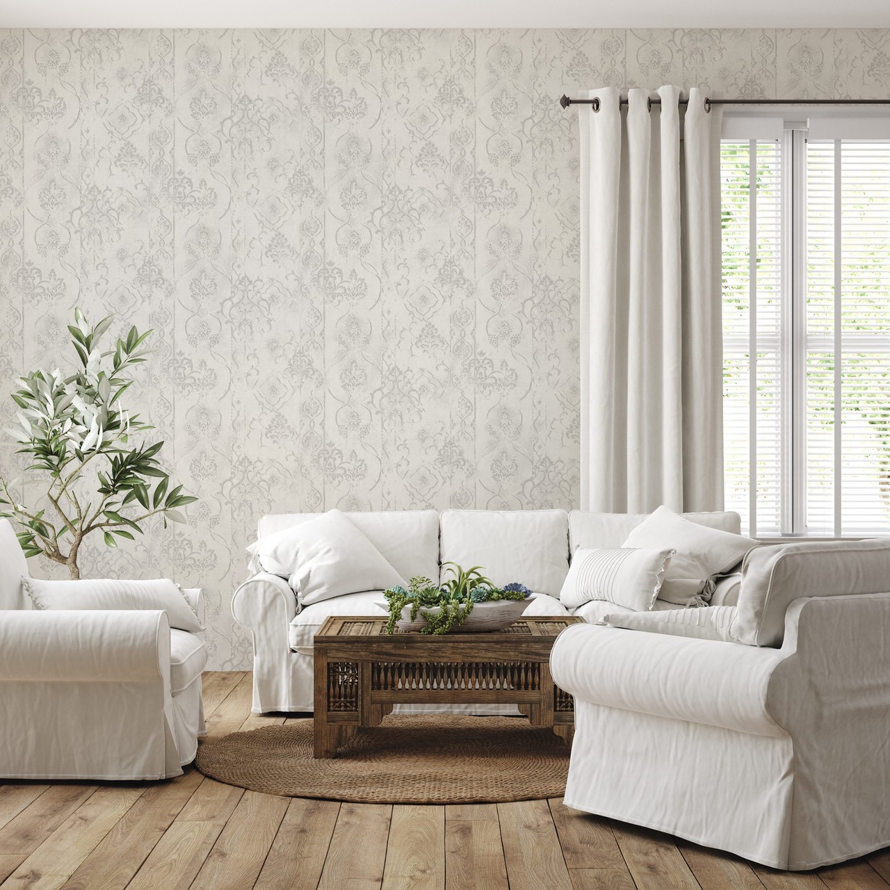 Hot Embossed wallpaper on Non-Woven Base Vinil Altair SHT 2-1470 Gray-Beige 10,05 x 1,06 m