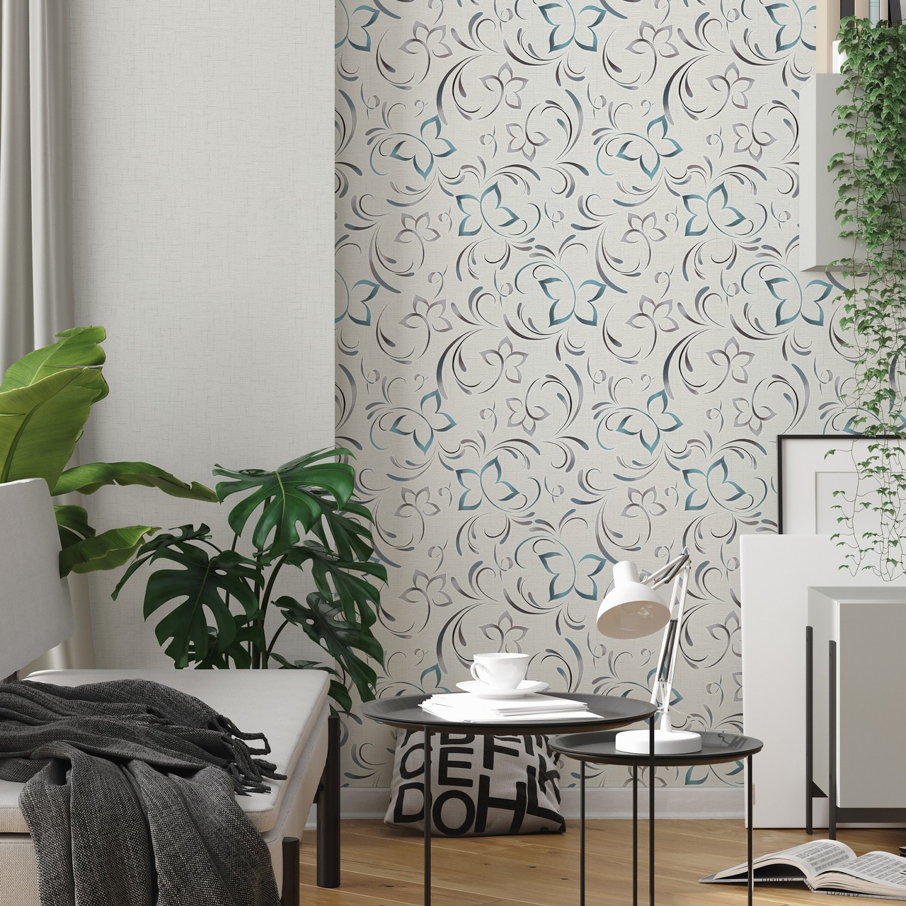 Vinyl Foam wallpaper on paper backing Vinil Delight WKV 2-1226 Gray-Red 10,05 x 0,53 m