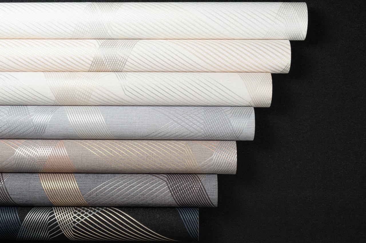 Hot Embossed wallpaper on Non-Woven Base Vinil Fringe TFSH 3-1431 Cold-Beige 10,05 x 1,06 m