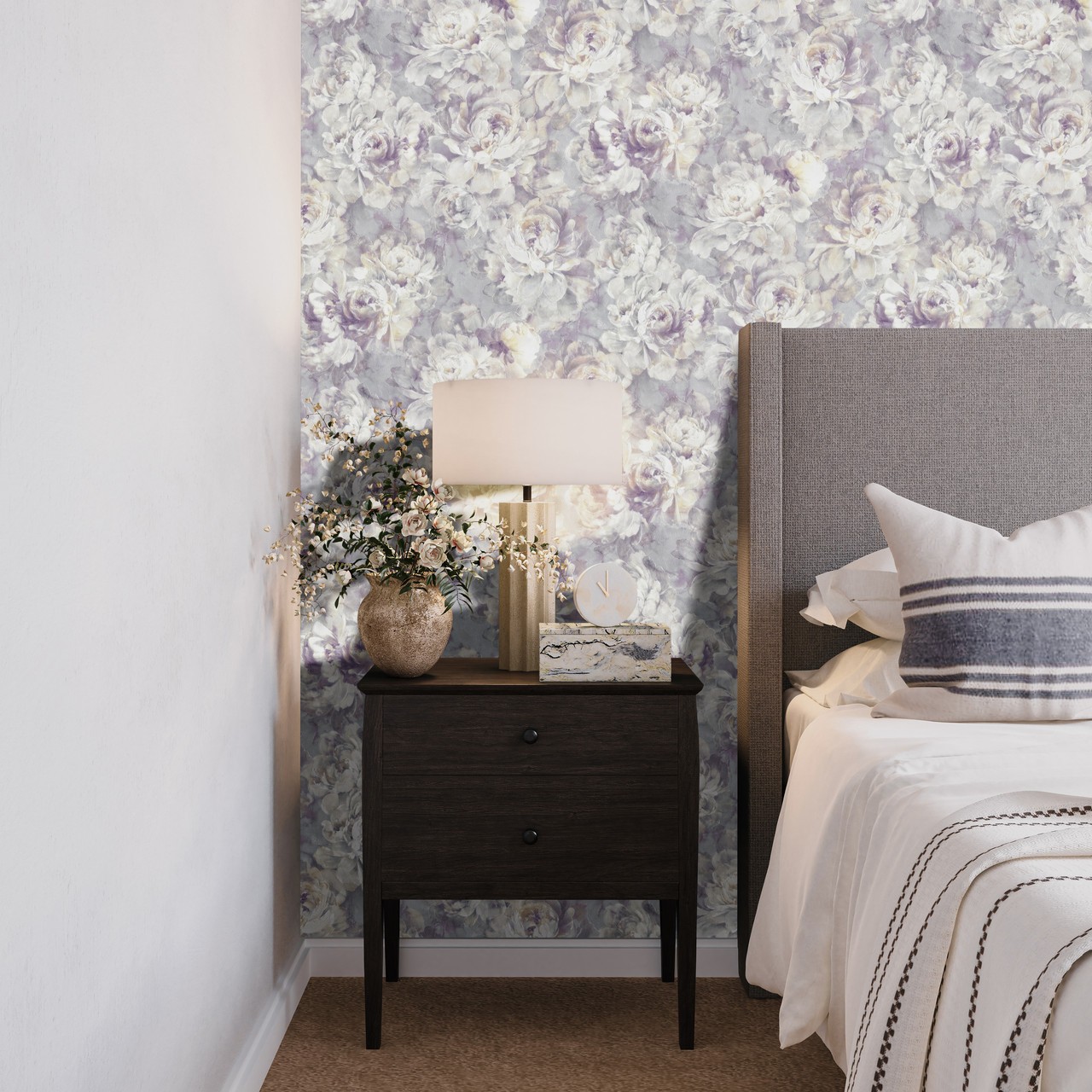 Hot Embossed wallpaper on Non-Woven Base Vinil Norwood VIP 3-1240 Blue-Gray 10,05 x 1,06 m