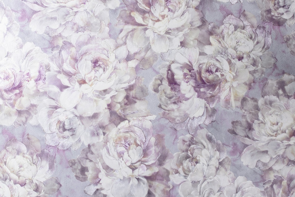 Hot Embossed wallpaper on Non-Woven Base Vinil Norwood VIP 6-1240 Gray-Purple 10,05 x 1,06 m