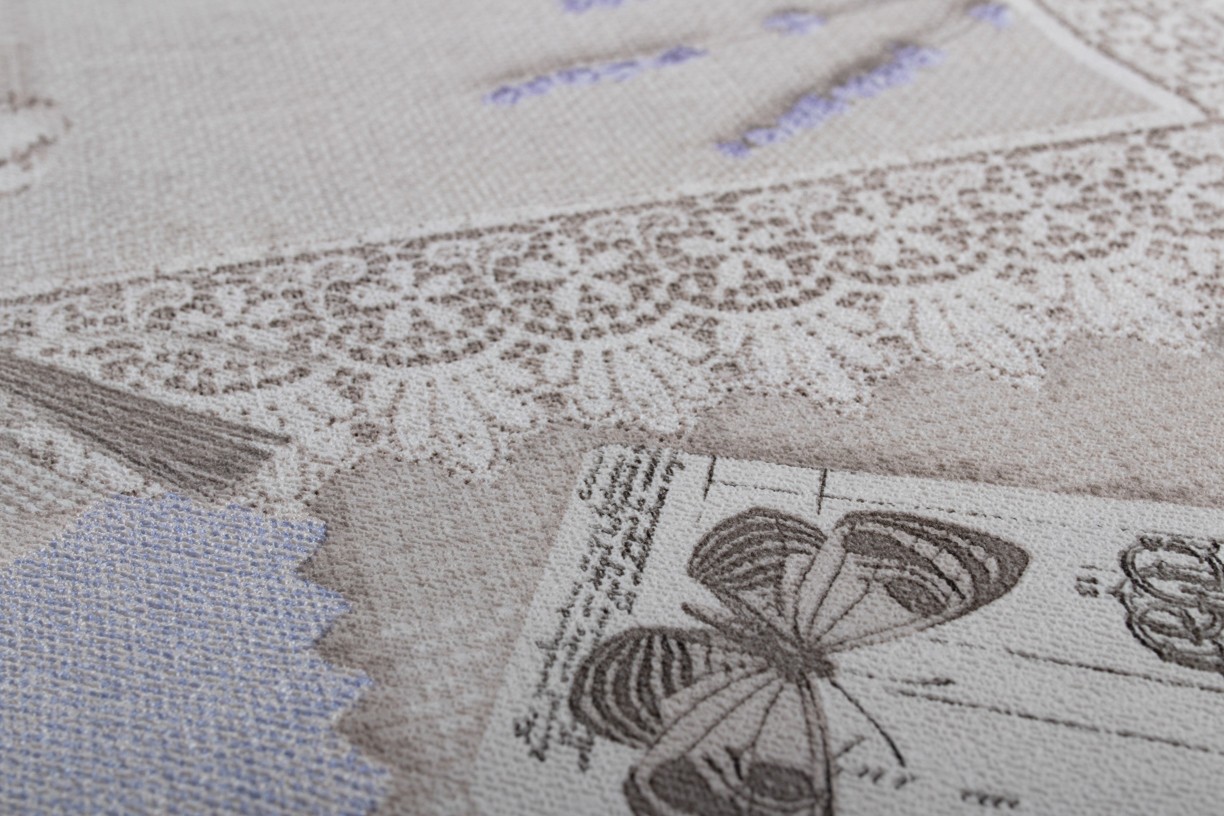 Hot Embossed wallpaper on Non-Woven Base Vinil Lavender SHT 1-1532 Beige Sand 10,05 x 1,06 m