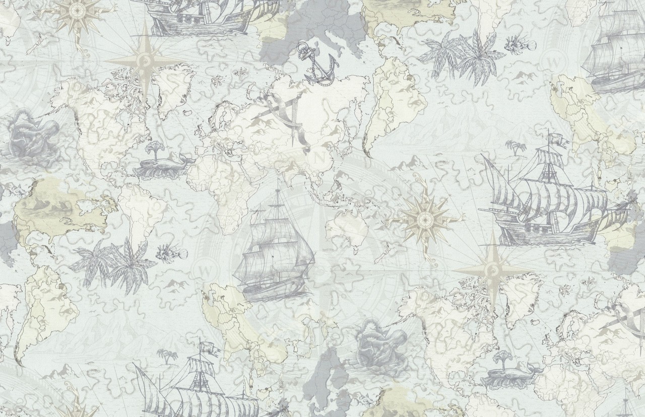 Hot Embossed wallpaper on Non-Woven Base Vinil Odyssey SHT 5-1539 Blue-Beige 10,05 x 1,06 m