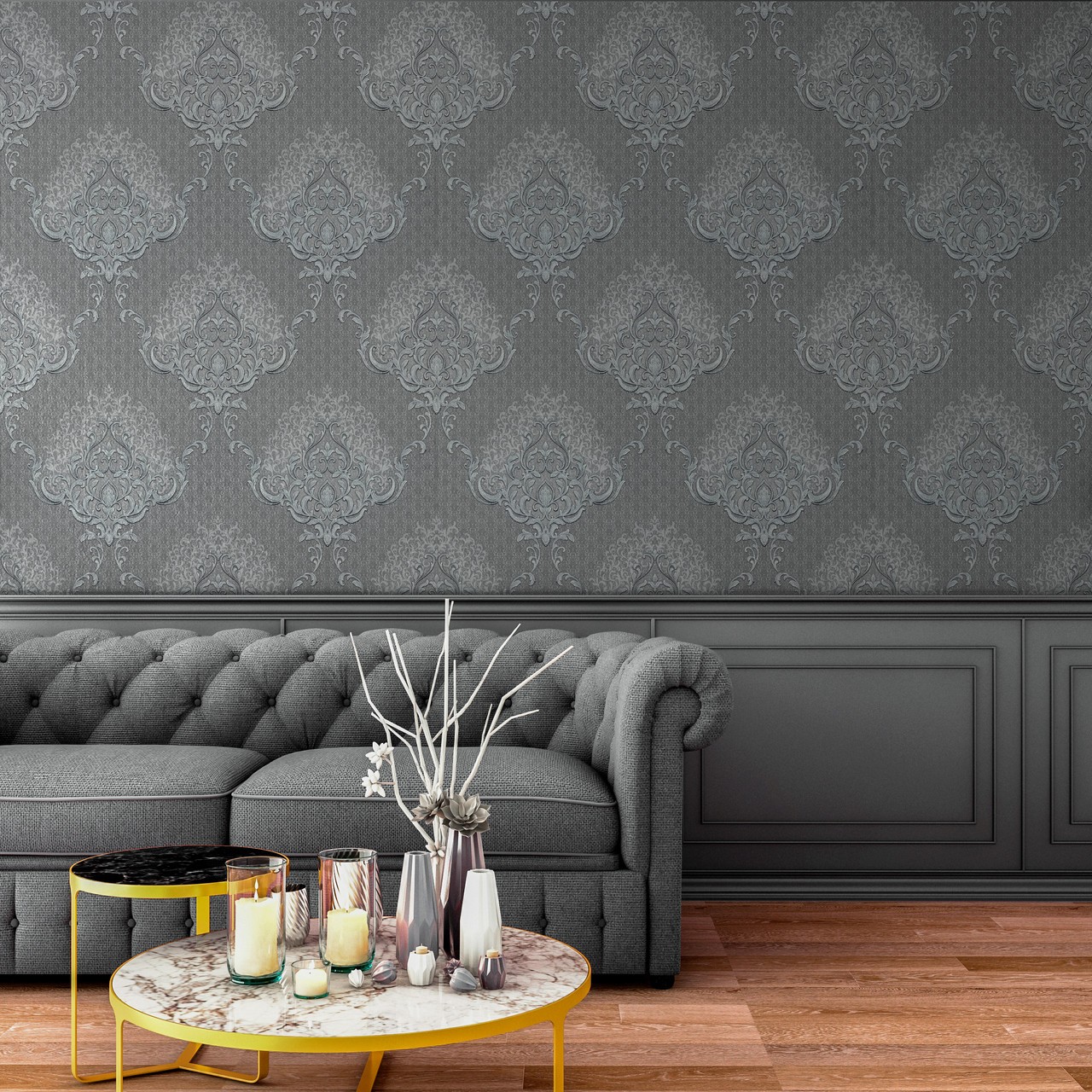 Vinyl Foam wallpaper on non-woven base Vinil Damir DHV-1486/2 Light-Beige 10,05 x 1,06 m