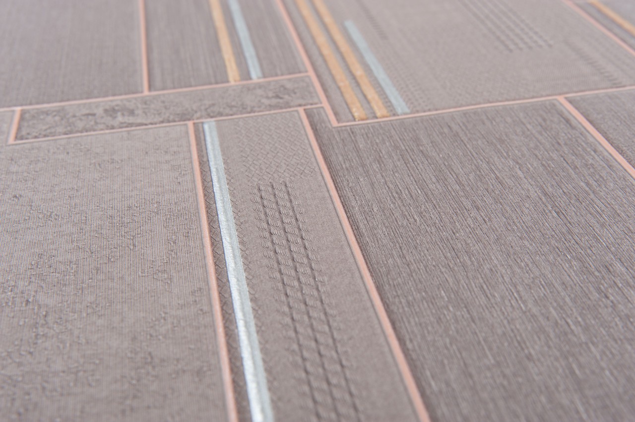 Hot Embossed wallpaper on Non-Woven Base Vinil Patchwork TFSH 5-1434 Brown 10,05 x 1,06 m
