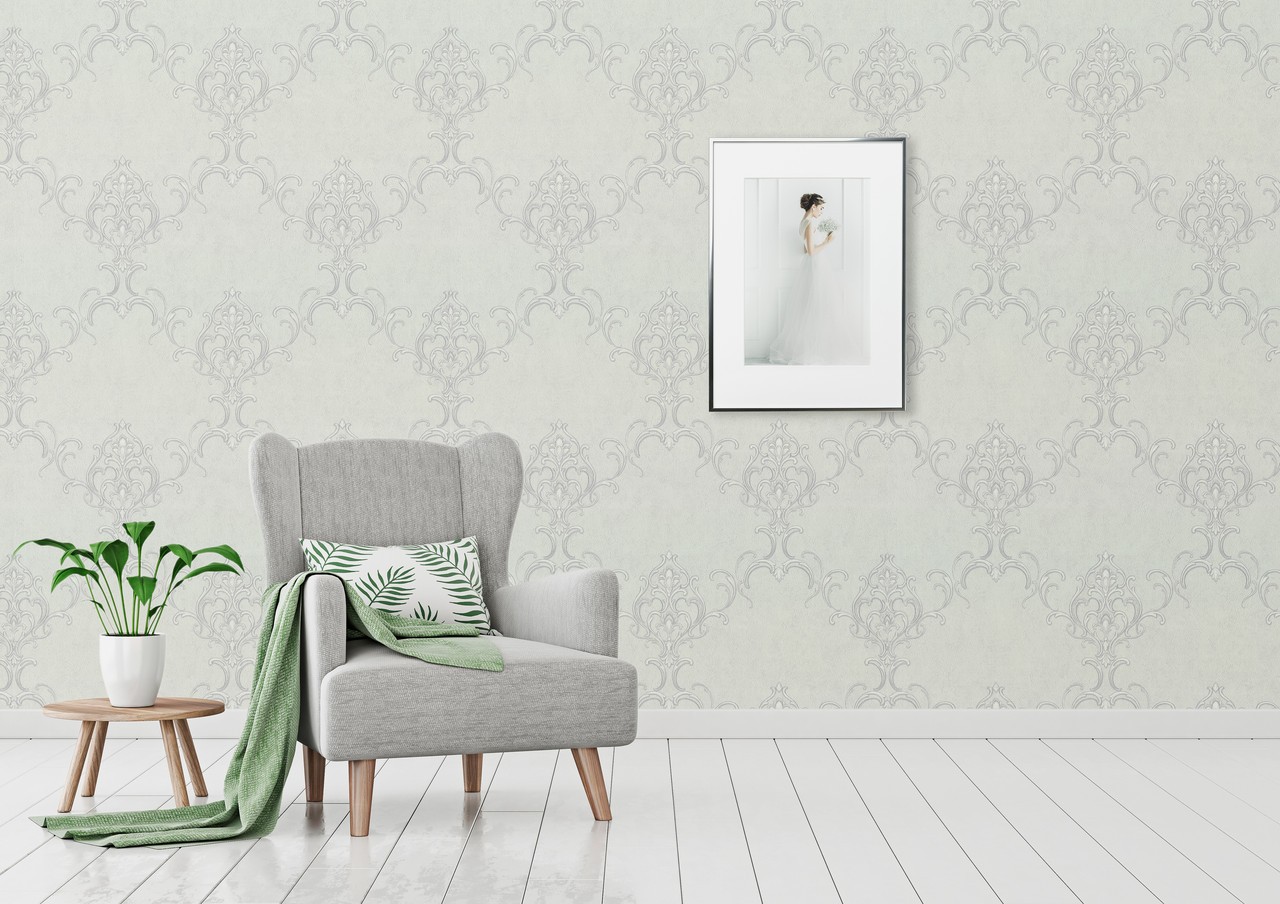Hot Embossed wallpaper on Non-Woven Base Vinil Persia PVIP 6-0874 Gray-Brown 10,05 x 1,06 m