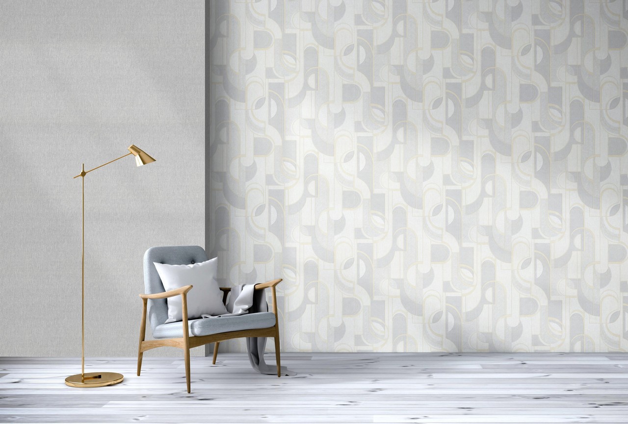 Hot Embossed wallpaper on Non-Woven Base Vinil Lion TFSH 1-1432 Light-Gray 10,05 x 1,06 m